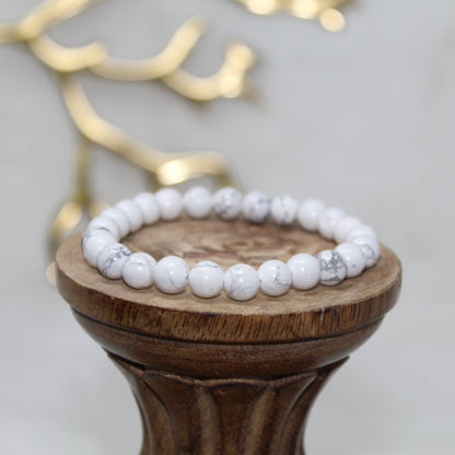 Howlite Beaded Bracelet Bracelets Calming Stone 8mm Bead Howlite