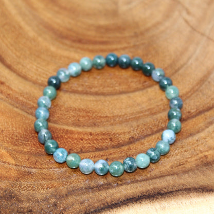 Moss Agate Beaded Bracelet Bracelets Strong & Victorious 