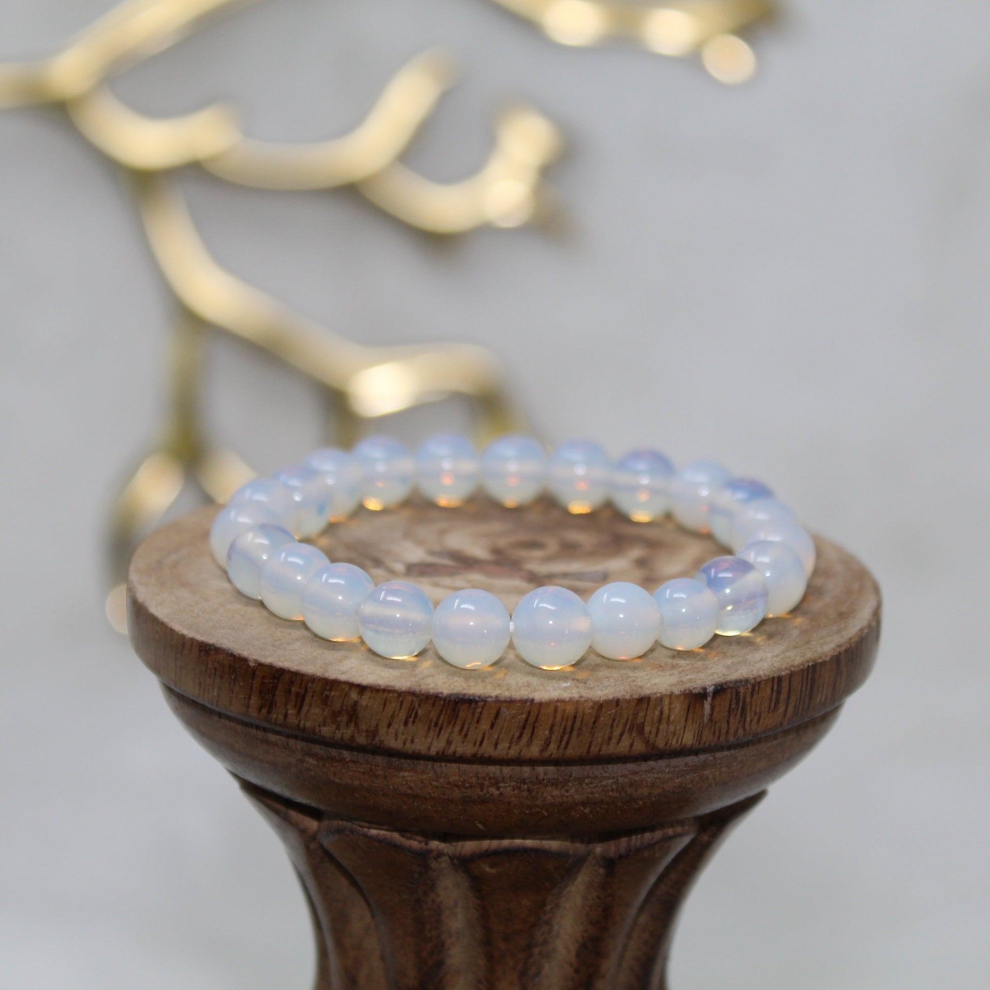 Opalite Beaded Bracelet Bracelets Peace 8mm Bead Opalite 